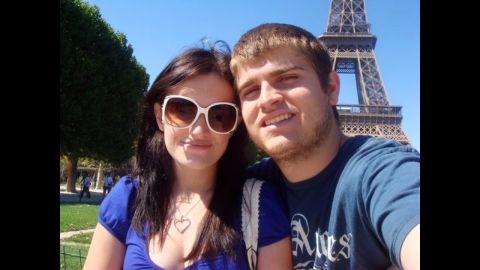 Molly Pearce and boyfriend Corey Eaker in Paris. Pearce was born with Hirschsprung's disease, a rare congenital disorder.