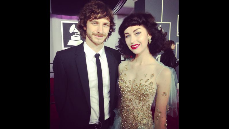 Look at Gotye and Kimbra. Little do they know that before the night is up, Prince is going to present them with the Grammy for record of the year.