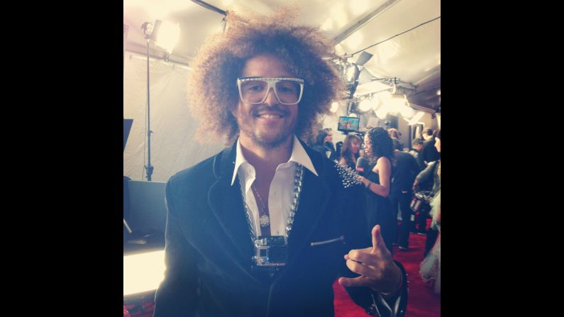 Considering some of the other get-ups we've seen on LMFAO, this is basically a black tie look for Redfoo.