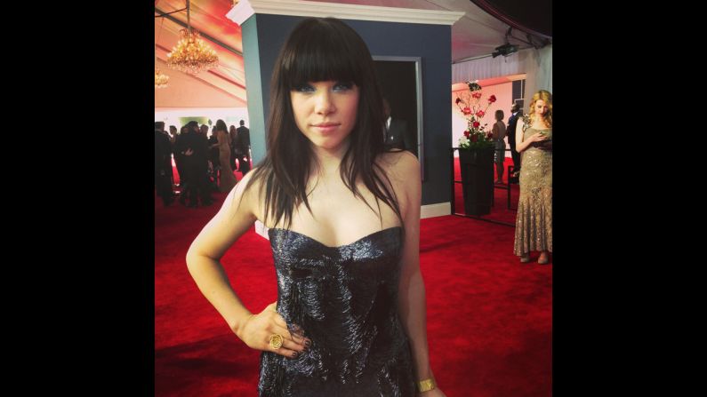 No rock star 'tude here - Carly Rae Jepsen demonstrated her Canadian courtesy by arriving early for her first Grammys red carpet.