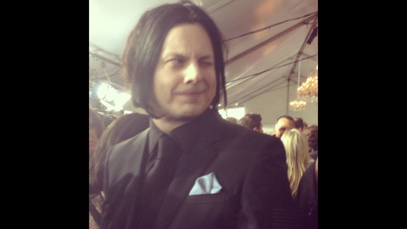 Jack White appeared to be in good spirits - and even came close to cracking a smile! - before the big show. 