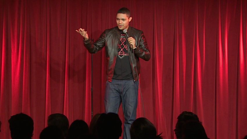 South African comedian Trevor Noah performing at the Soho Theater in London.