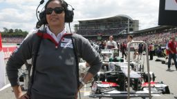 Monisha Kaltenborn is the first woman to become CEO and team principal of a Formula 1 team, seen here at the British Grand Prix at Silverstone in July 2011.