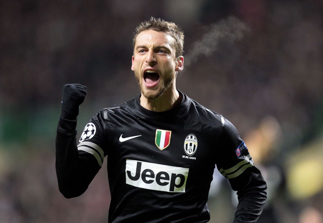 Claudio Marchisio celebrates after firing Juventus into a 2-0 lead with 13 minutes remaining. After enduring a barrage of Celtic pressure, Marchisio rounded off an incisive move to inflict further damage upon the home side.