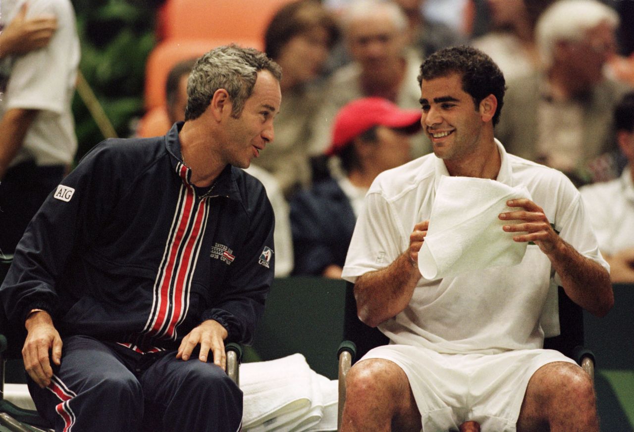 "My toughest opponent was a guy by the name of Pete Sampras." McEnroe's career briefly overlapped with that of the 14-time grand slam champion, but he lost all three of their matches. McEnroe was later his Davis Cup captain and they have renewed their rivalry on the legends circuit. 