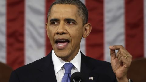President Barack Obama delivers his State of the Union speech before a joint session of Congress.