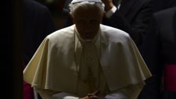 Pope Benedict XVI arrives for his weekly general audience on February 13, 2013 at the Paul VI hall at the Vatican.