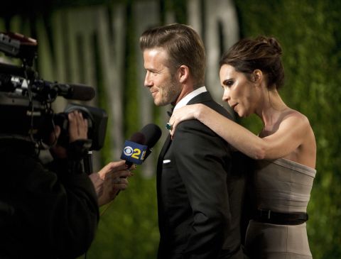 Together, soccer player David Beckham and his wife, Victoria (the fashion designer formerly known as Posh Spice), earn $54 million annually, according to Forbes.