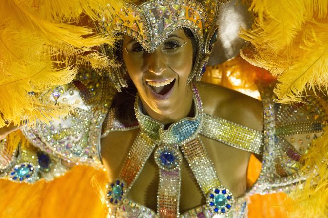 Welcome to Rio de Janeiro's samba parade. Taking place over four days of Carnival at the city's Sambadrome, the parade is actually a giant competition involving 70 samba schools. The winners take part in a champions' parade on February 16.