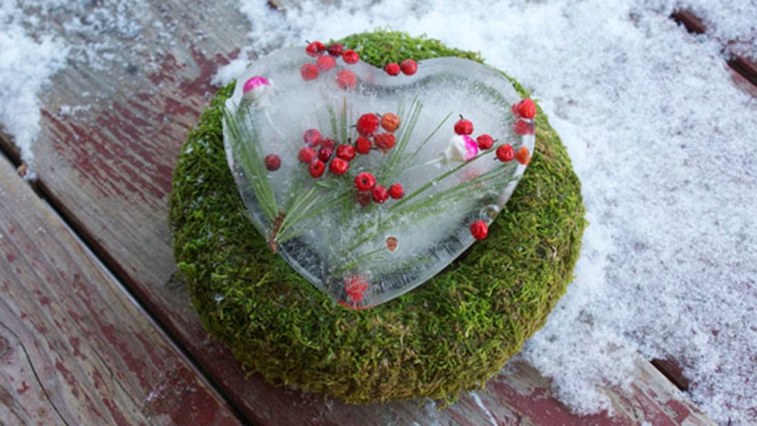 The only thing frosty about this heart crafted with love is the fact that it's made out of ice.