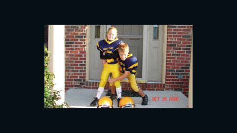 Caroline's older brother, George, 14, inspired her to become a football player when she was 5.