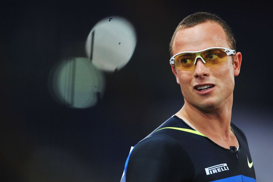 Pistorius is seen in Rome during a race in July 2008.