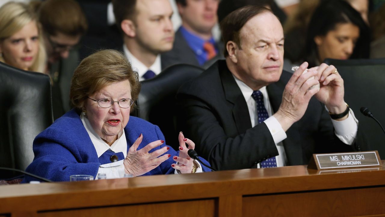 Sens. Barbara Mikulski and Richard Shelby grill witnesses during a Budget Committee hearing Thursday at the Capitol.