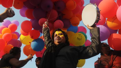 Global protests kicked off in India Thursday in the 1 Billion Rising campaign for women's rights. 
