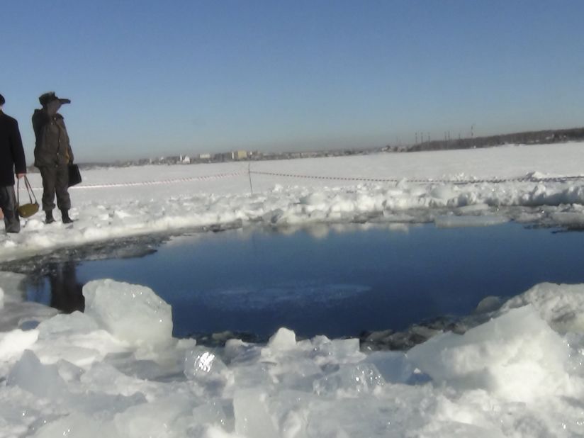 A large chunk of a meteor that exploded over Russia is found in a lake on Friday, February 15.