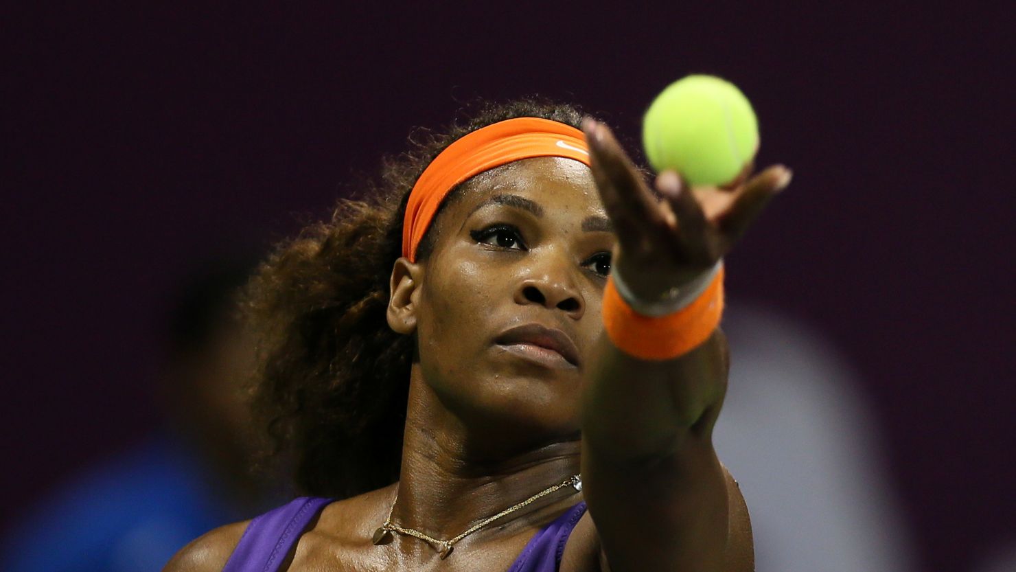 Serena Williams powered past Maria Sharapova to reach the final of the Qatar Open on Saturday.