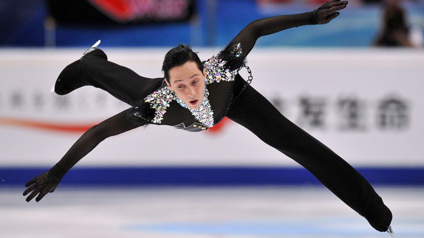 Johnny Weir of USA performs during his men short program of the ISU Grand Prix figure skating series Rostelecom Cup at the Megasport arena in Moscow on November 9, 2012. AFP PHOTO/ YURI KADOBNOV        (Photo credit should read YURI KADOBNOV/AFP/Getty Images)