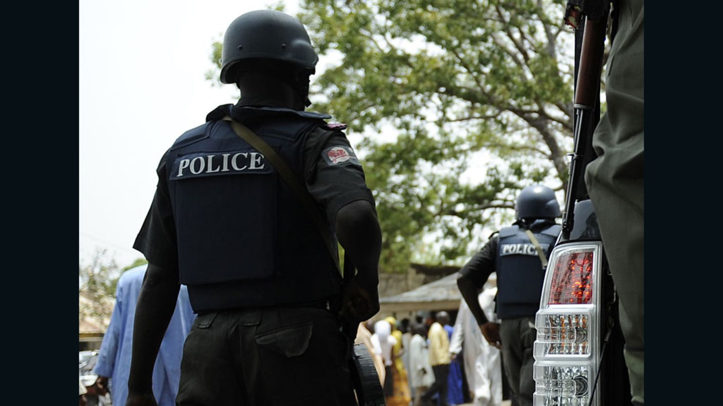 Nigerian police are seen in a file photo taken in northern Nigeria.