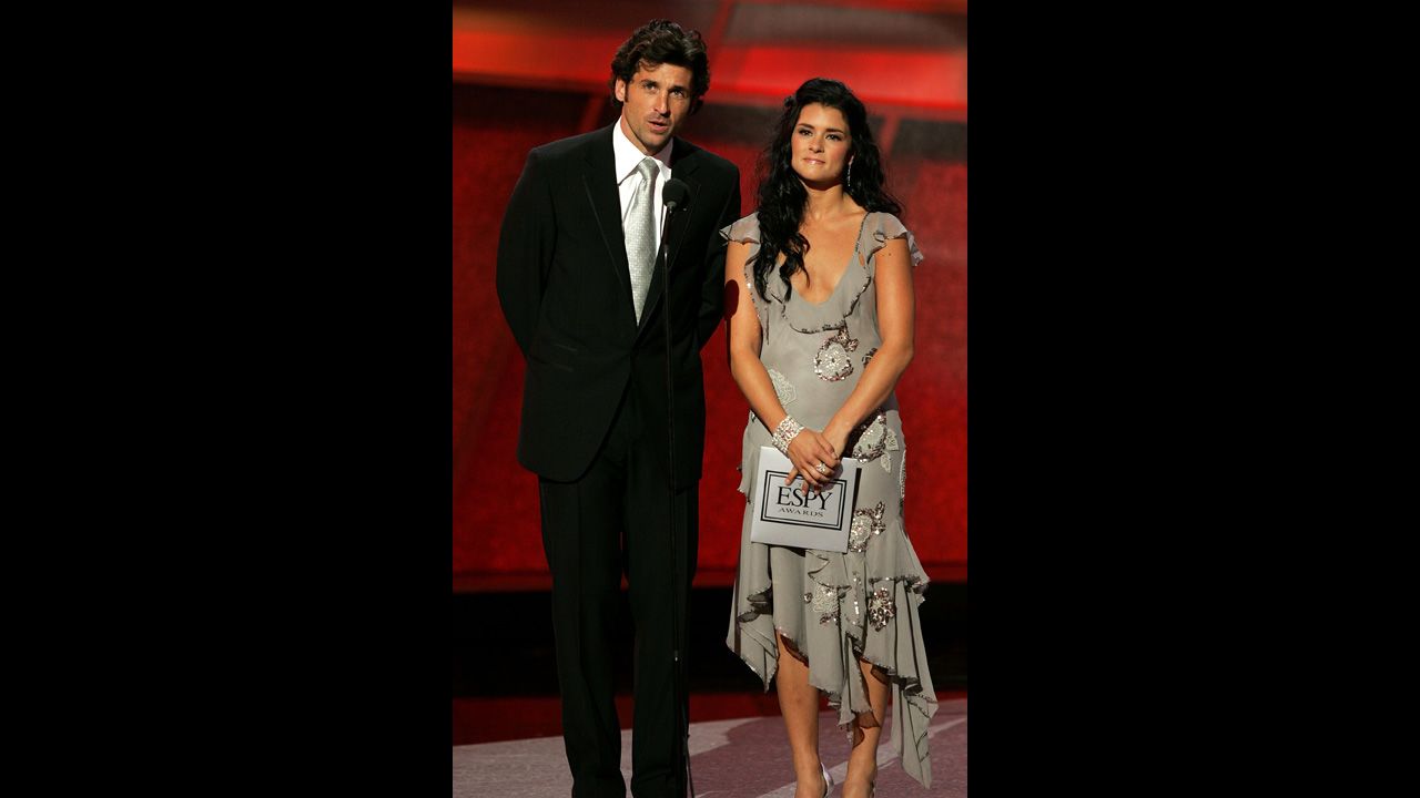Actor Patrick Dempsey and Danica Patrick make their presentation at the 13th Annual ESPY Awards at the Kodak Theatre in 2005 in Hollywood.
