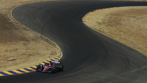 Patrick drives during practice for the Argent Mortgage Indy Grand Prix in 2005 in Sonoma, California.