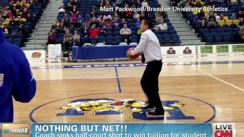 Half court shot earns free tuition CNN