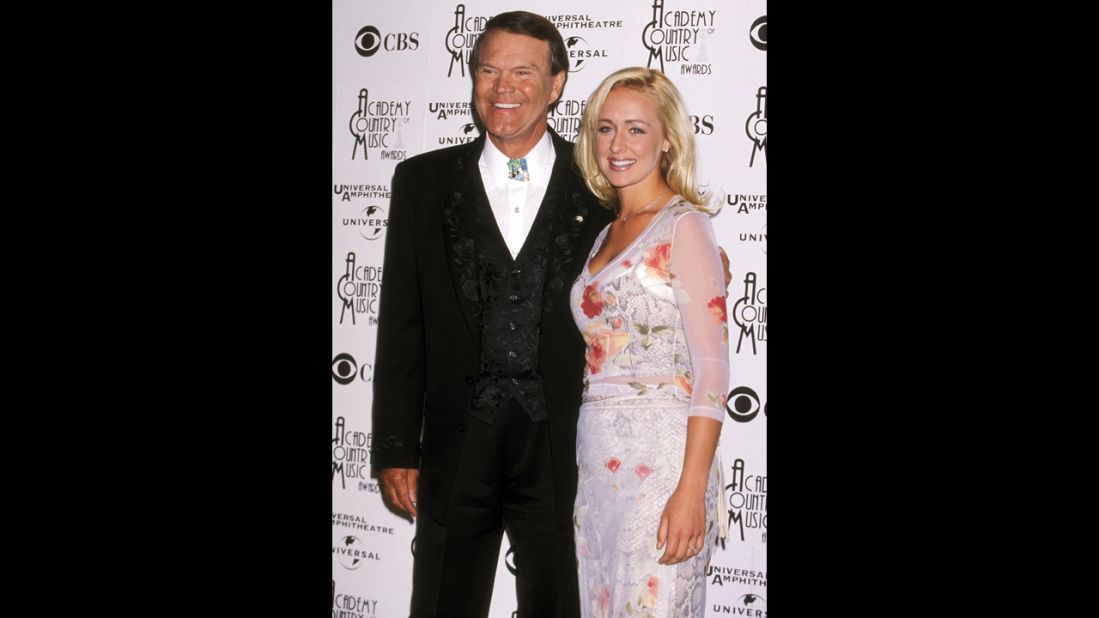 McCready attends the 33rd Annual Academy of Country Music Awards with musician Glen Campbell in April 1998 in Universal City, California. 