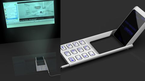 This mobile phone-cum-projector by Italian designer Stefano Casanova has a rotatable screen with a micro-light projector that allows users to view their display on any flat surface.