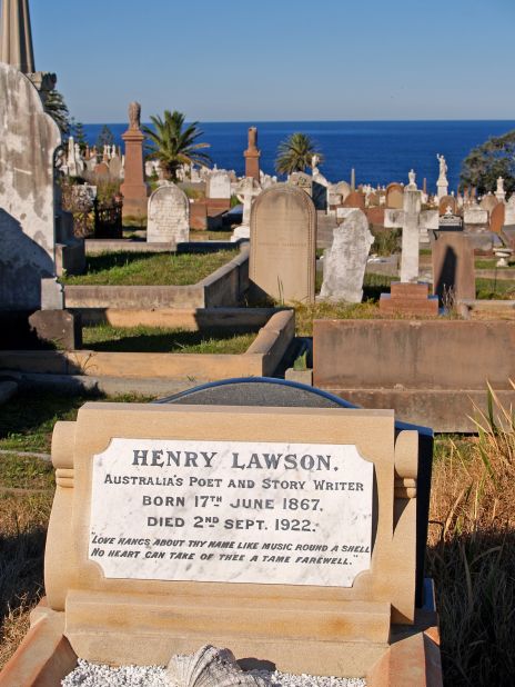As well as being the resting place of Henry Lawson, Sydney's Waverley Cemetery served as the location for the funeral scenes in Baz Luhrmann's "The Great Gatsby," to be released in 2013.