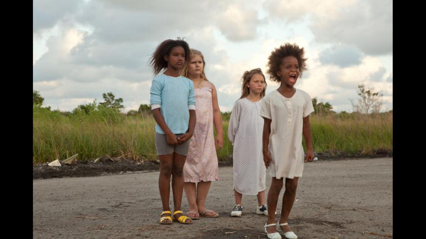 Young Best Actress nominee Quvenzhane Wallis, right, stars in Best Picture nominee "Beasts of the Southern Wild," set in a fictional marshy area called the Bathtub.