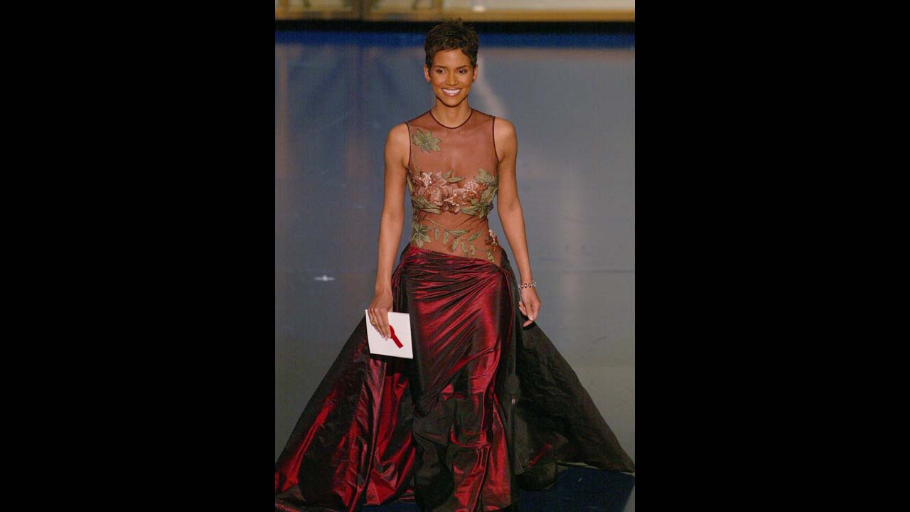 Halle Berry was stunning in an embroidered Elie Saab gown in 2002 when she won an Oscar for her role in "Monster's Ball," becoming the first African-American woman to win best actress.