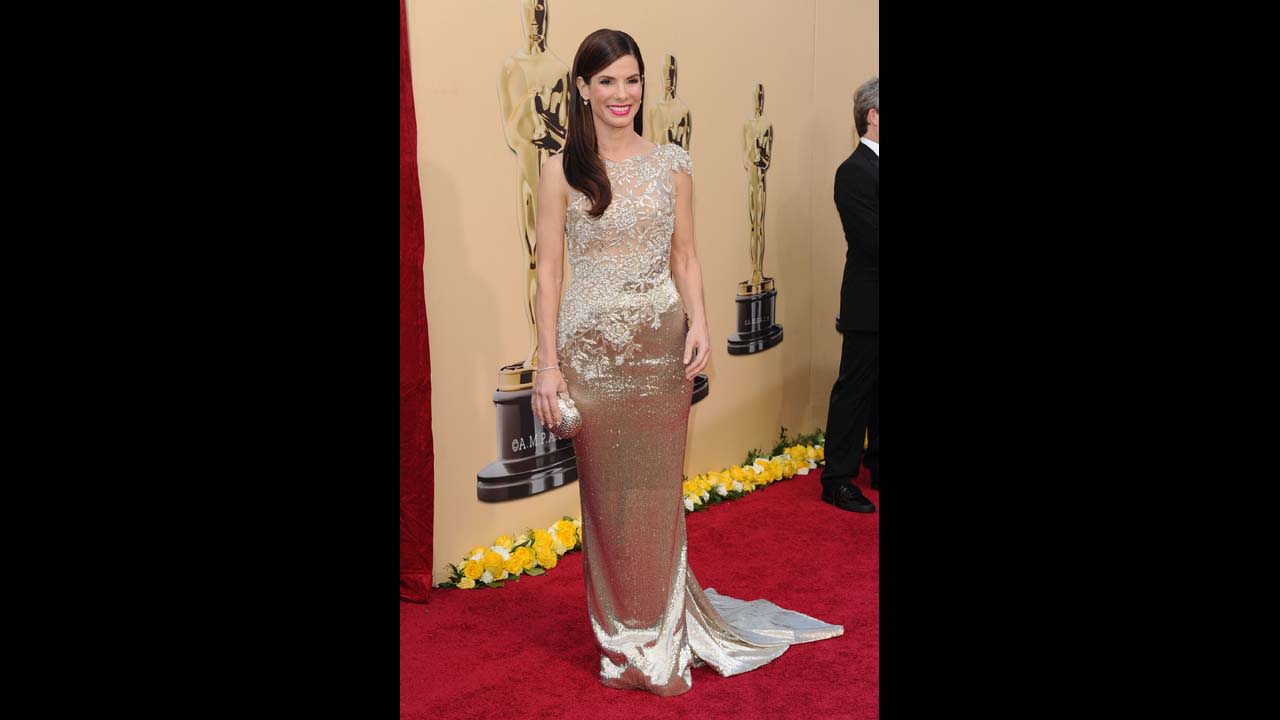 Sandra Bullock won best actress for her role in "The Blind Side" in 2010, as well as a spot on several best-dressed lists, thanks to her beaded Marchesa gown.