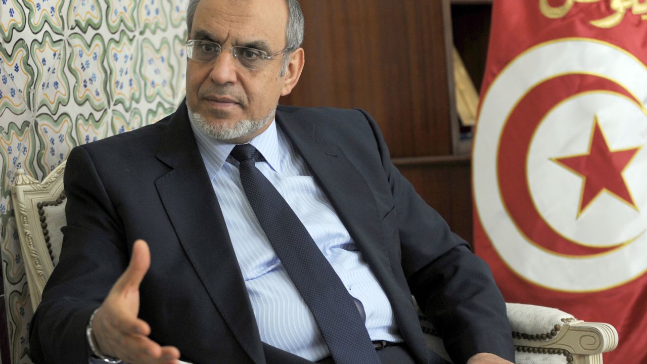 Tunisian Prime Minister Hamadi Jebali meets with members of his cabinet on Tuesday.
