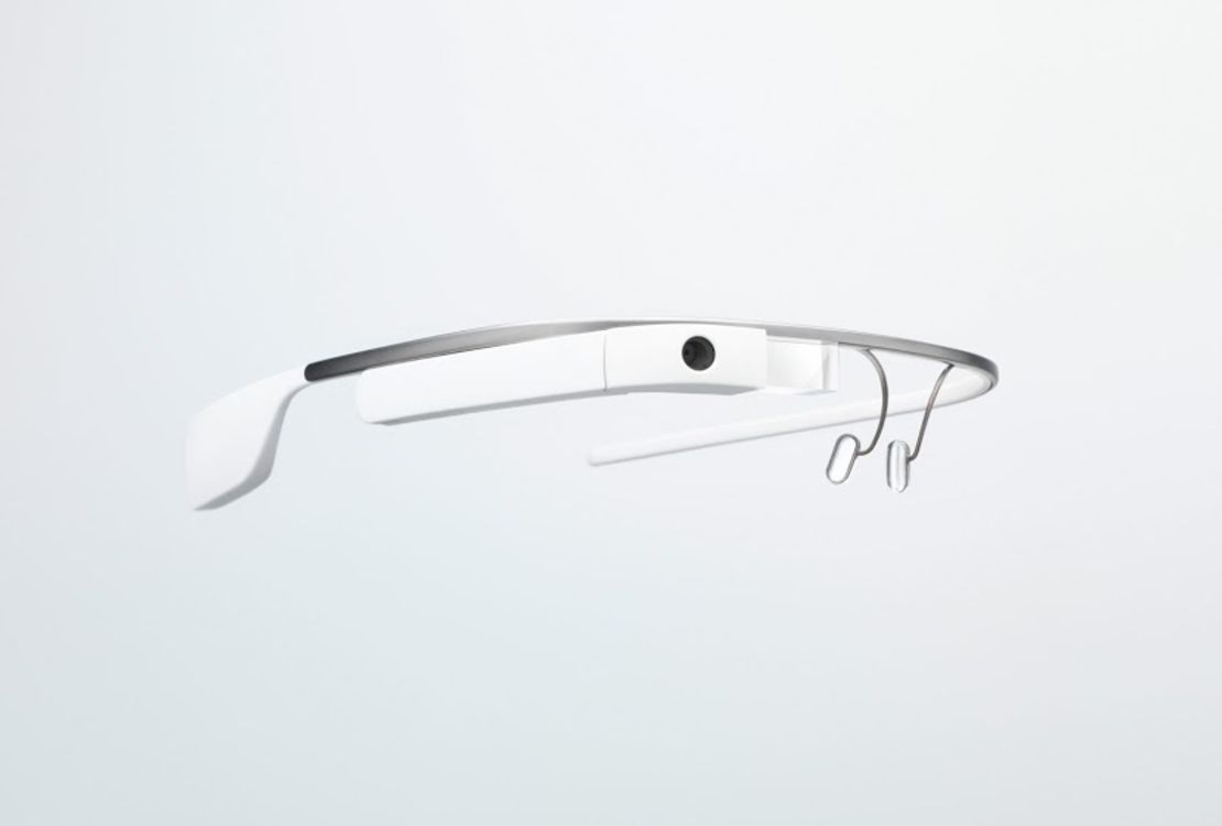 The Google Glass headset lets users shoot photos and video, among other features.