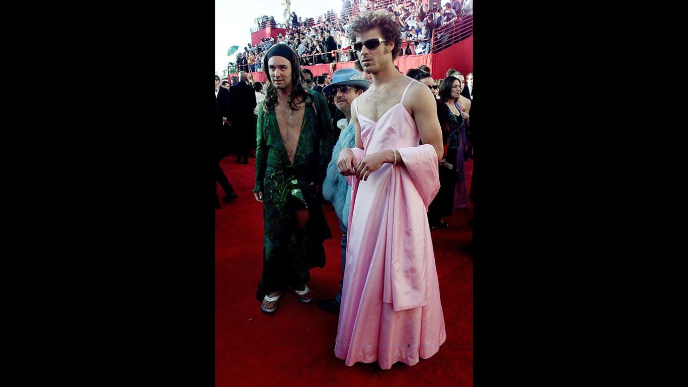 To begin with, we're not fans of knockoffs, so that was strike one against "South Park" creators Trey Parker, left, and Matt Stone, who went to the 2000 Oscars dressed as Jennifer Lopez and Gwyneth Paltrow. And strike two is that we actually liked Paltrow's bubble-gum-pink princess dress from the 1999 Oscars -- <a href="http://www.usmagazine.com/celebrity-style/news/blythe-danner-hated-gwyneth-paltrows-pink-oscar-dress-2012262" target="_blank" target="_blank">even if her own mother hated it. </a>