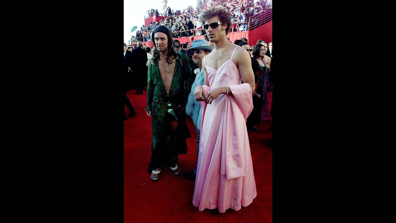 "South Park" creators Trey Parker, left, and Matt Stone showed up at the 2000 awards show dressed as Jennifer Lopez at the 42nd Grammy Award and Gwyneth Paltrow at the 1999 Oscars. The men eventually <a href="http://www.washingtonpost.com/blogs/celebritology/post/matt-stone-and-trey-parker-were-on-drugs-when-they-wore-dresses-to-the-oscars-video/2011/09/30/gIQA2h4iAL_blog.html" target="_blank" target="_blank">told Jimmy Kimmel</a> that they were on acid while walking the red carpet.