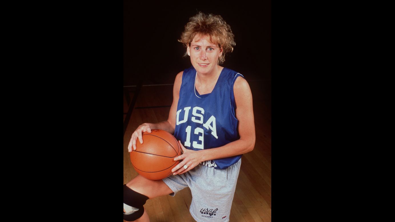 Nancy Lieberman poses for a portrait in the 1990s while playing for the women's U.S. national basketball team. In June 1986, she became the first woman to play men's professional basketball with her United States Basketball League debut in Springfield, Massachusetts.