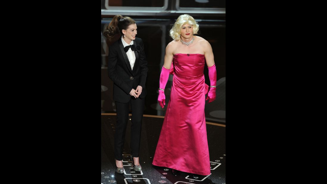 Anne Hathaway and James Franco are two of the most <a href="http://marquee.blogs.cnn.com/2011/02/28/oscars-the-bomb-heard-round-the-internet/">awkward </a>hosts in the history of the Academy Awards. Hathaway got flak for trying too hard, while Franco was criticized for having his head in the clouds. "The worst Oscarcast I've seen, and I go back awhile," the late Roger Ebert tweeted at the time. "Some great winners, a nice distribution of awards, but the show? Dead. In. The. Water." Let's see how they stack up against hosts of Oscars past.