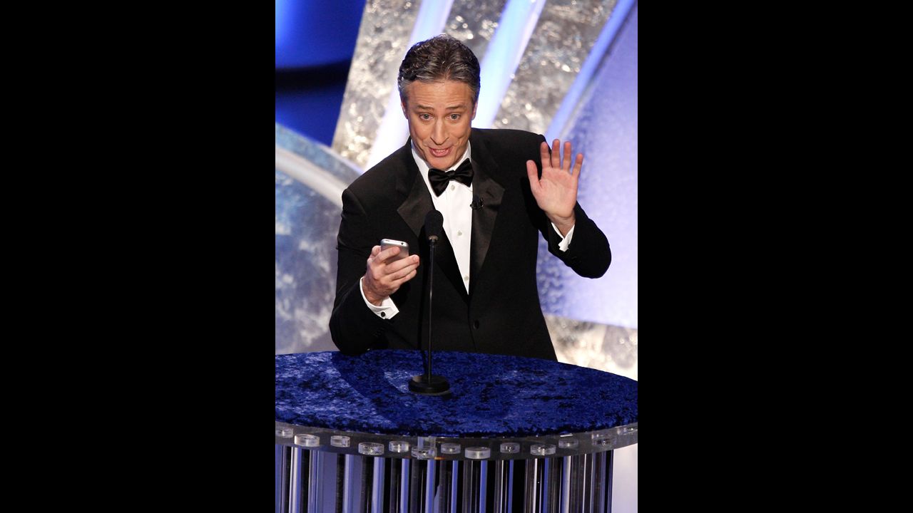 Two-time host Jon Stewart was entertaining as ever when he took the stage in 2008 after the <a href="http://www.latimes.com/news/la-fi-strike13feb13,0,1808341.story" target="_blank" target="_blank">Hollywood writers' strike</a> had come to an end. With best picture nominees such as "There Will Be Blood" and "No Country for Old Men" (which won), <a href="http://www.youtube.com/watch?v=eseTSTeF_jE" target="_blank" target="_blank">Stewart joked</a>, "Does this town need a hug?" Referencing another contender, "Juno," Stewart added, "All I can say is thank God for teen pregnancy."