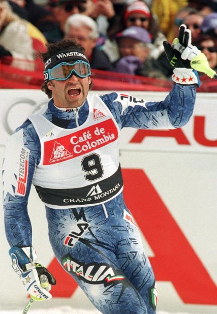 Alberto Tomba signed off his career in style with his 50th World Cup win in the World Cup Finals at Crans Montana in 1998.
