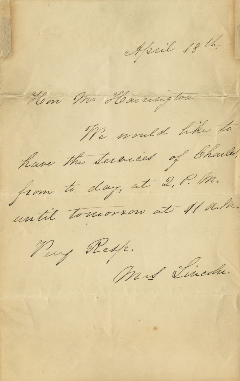 Mrs. Lincoln Seeks A Baby-sitter In Newly Published Letter 