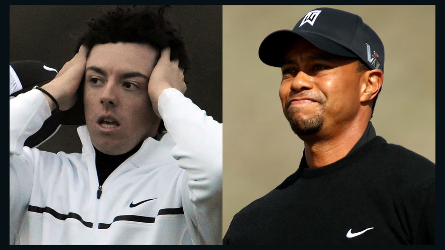The world's top two golfers, Rory McIlroy (L) and Tiger Woods suffered first round defeats in Arizona