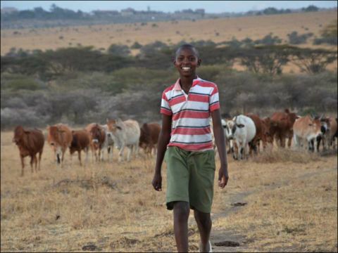 Richard Turere, 13, is from Kitengela, on the edge of the Nairobi National Park, in Kenya. He started herding his family's cattle when he was just nine. 