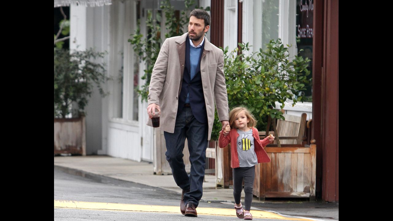 Ben Affleck and Serafina take a stroll in Los Angeles in 2012.