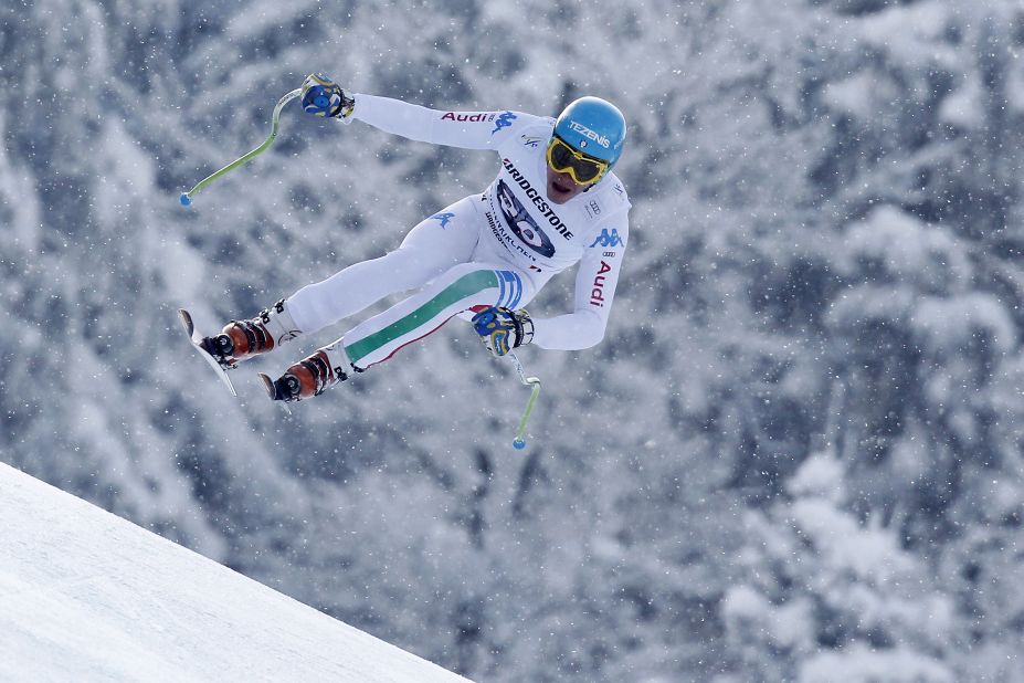 Christof Innerhofer became the second Italian skier to win three races in a World Cup season as he triumphed in the men's downhill in Garmisch-Partenkirchen, Germany. 