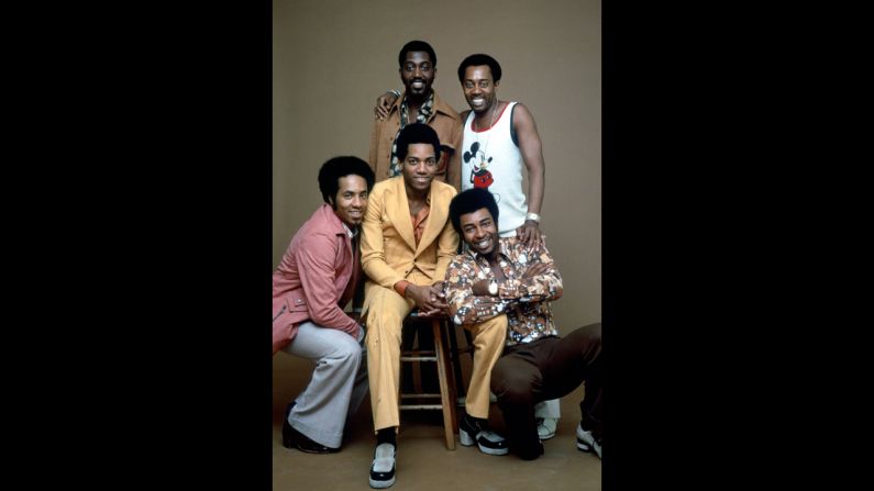 <a >Damon Harris</a>, former member of the Motown group the Temptations, died at age 62 on February 18. Harris, center on the stool, poses for a portrait with fellow members of The Temptations circa 1974.