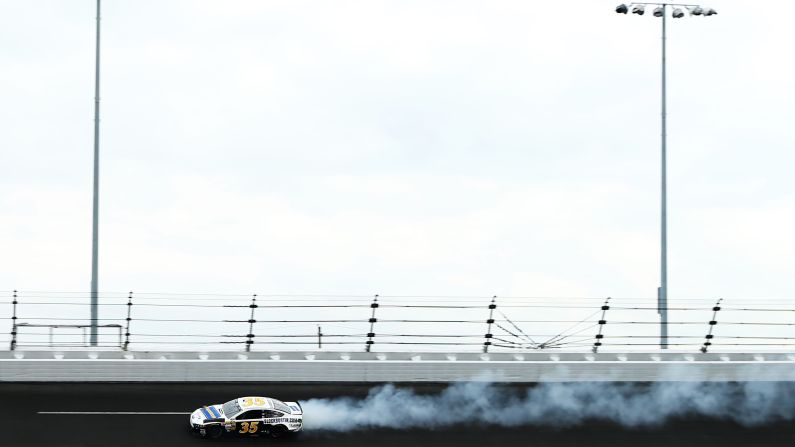 Josh Wise's car blows lots of smoke.