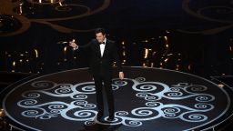 Oscar host Seth MacFarlane opens the show with a few jokes: "The quest to make Tommy Lee Jones laugh begins now" and "It's an honor that everyone else said no (to hosting). From Whoopi Goldberg to Ron Jeremy."