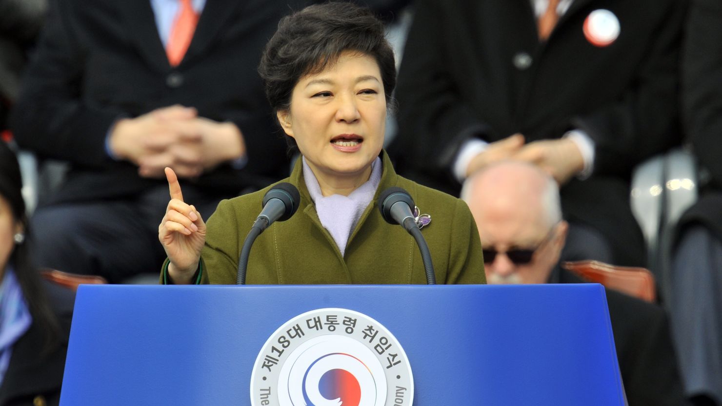 South Korean President Park Geun-hye says the future of the Korean peninsula relies on U.S. involvement in the peace process.