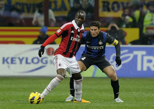 Mario Balotelli could not find his scoring form as AC Milan were held 1-1 by his former club Inter in the San Siro.