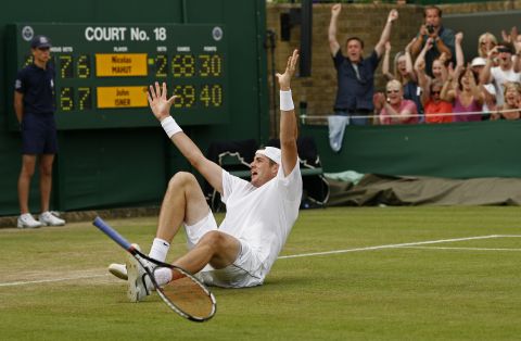 The game that started as a low key first round encounter at 6:13pm on Tuesday 22 June finally finished at 4:48pm on  Thursday 24 June, by which time the two protagonists were heroes the world over. Isner finally won 6-4 3-6 6-7 7-6 70-68.